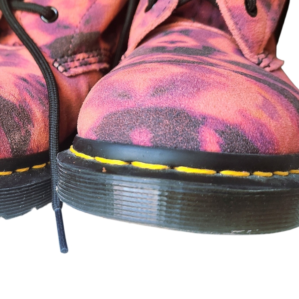Dr. Martens Tie-Dye Combat Boots in Pink & Black - Picture 7 of 8